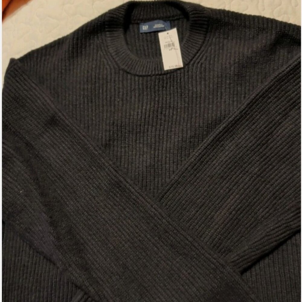 GAP CASHSOFT SHAKER STITCH SWEATER AND SWEATER PANTS SUIT SIZE XS BLACK BNWT